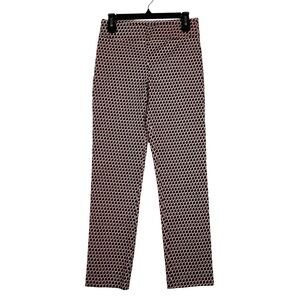 Margaret M Skinny Pants Womens Size S Geometric Pink Black White